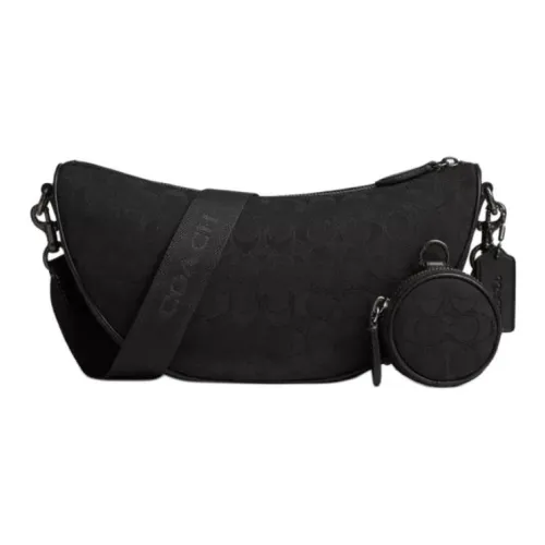 COACH HALL Телячья кожа Сумка через плечо Большая Мужская Черная