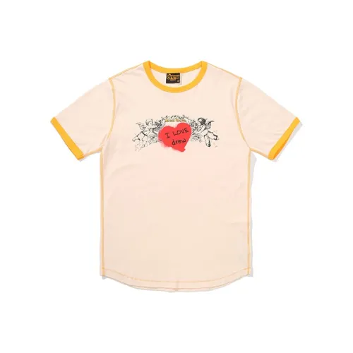 Drew House Letter Logo Series Крем Унисекс Т Рубашки