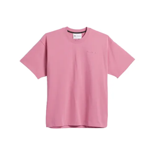 Adidas Originals X PHARRELL WILLIAMS Рукав с оборванным плечом T-рубашка Унисекс Розовый