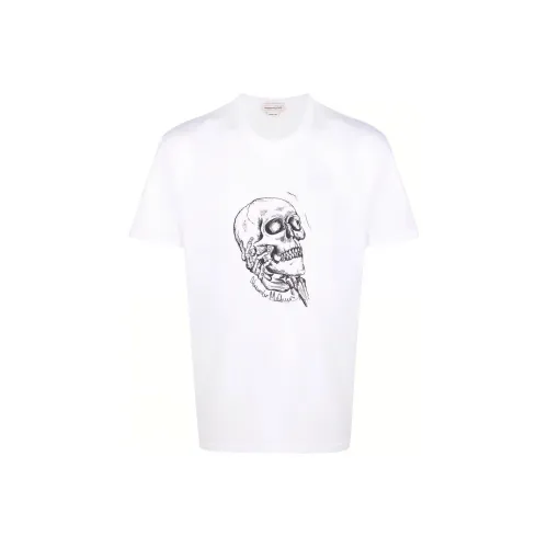 Alexander McQueen Белая Мужская T-Рубашка