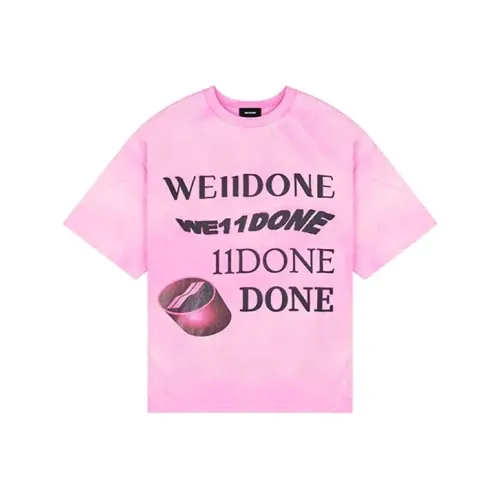 WE11DONE Розовая унисекс футболка