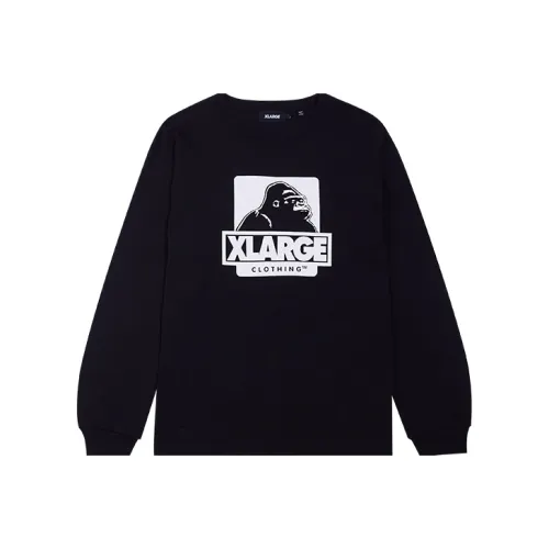 XLARGE SS21 Прямой крой Длинный рукав Т-рубашка Унисекс Черный