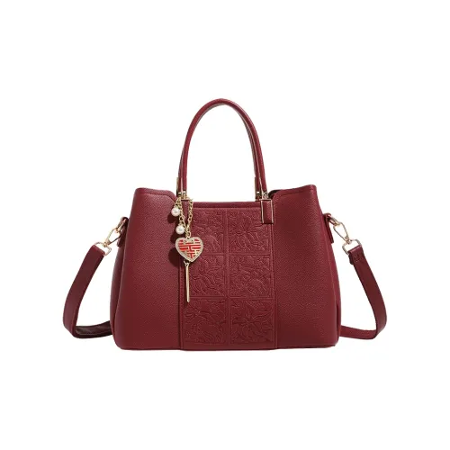H YXIANG Microfiber Synthetic Leather Bag Women's Burgundy