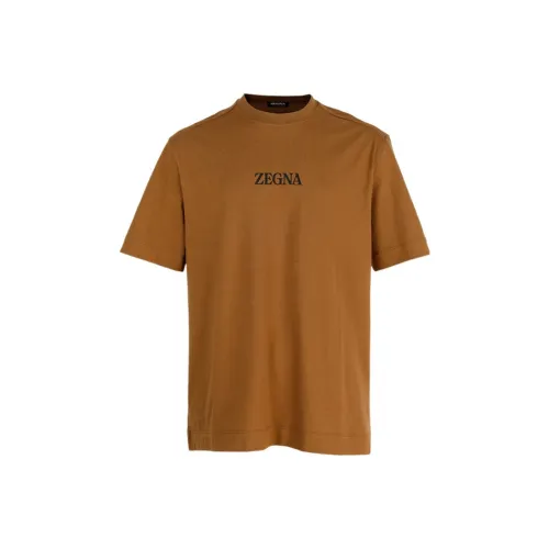 Ermenegildo Zegna Коричневые Мужские T-рубашки