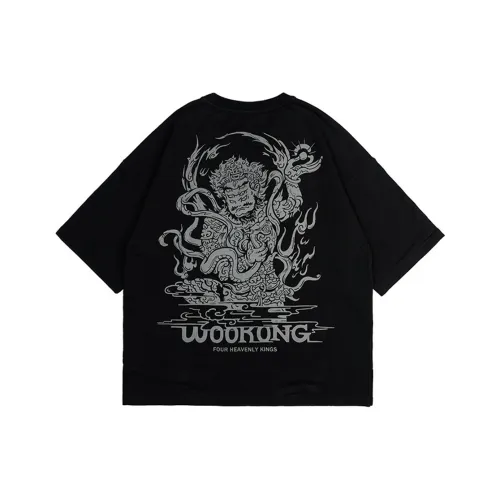 WOOKONG Прямой крой T-рубашка мужская черная