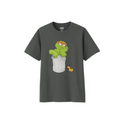 UNIQLO X SESAME STREET x KAWS Футболка Унисекс Темно-Серый
