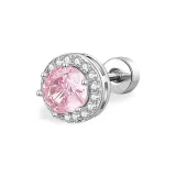 Звезда Дорожка Полный Круг Серьги-гвоздики Одиночные (Розовый)