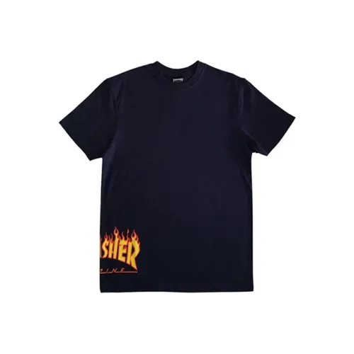 Thrasher T-Shirt Японская версия Унисекс Темно-синий
