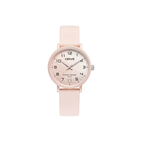 Disney Mickey Series Кварцевый механизм Силиконовый ремешок Часы Унисекс Розовый циферблат