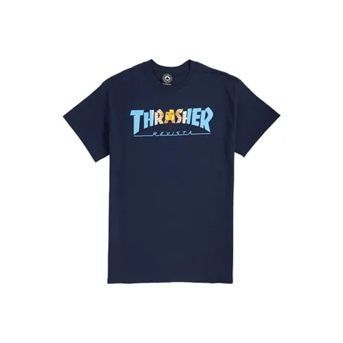 Thrasher T-Shirt US Version Unisex Dark Blue