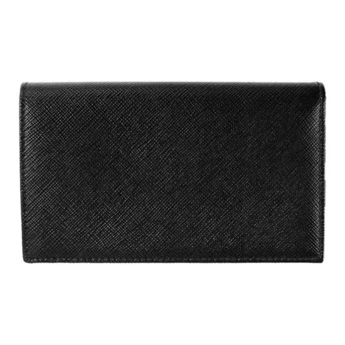 PRADA Saffiano кожа кошелек маленький женский черный