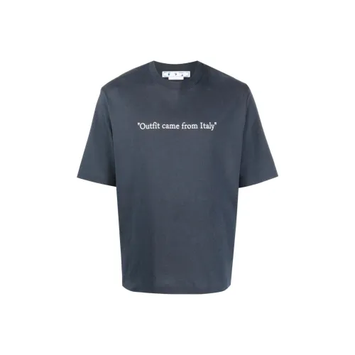 Off Белый SS22 Синий Мужская T-Рубашка