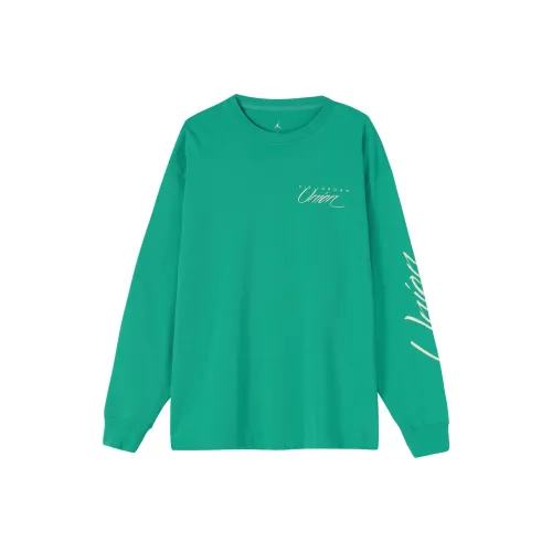 Jordan x UNION Рукав с спущенным плечом T-рубашка Мужская Пава Зеленый