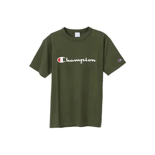 Champion T-Shirt Японская версия Унисекс Армейский зеленый