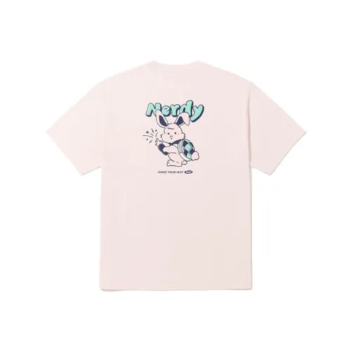 NERDY Т-рубашка с оборванным рукавом унисекс светло-розовая