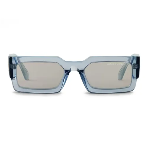 LOUIS VUITTON Ацетат Прямоугольные Солнцезащитные очки Мужские Синие