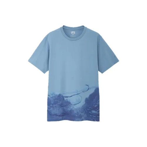 UNIQLO T-Shirt Unisex Градиент Синий