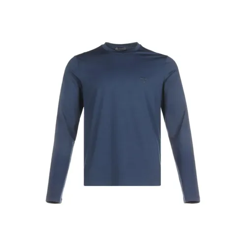 PRADA Темно-синие мужские футболки T