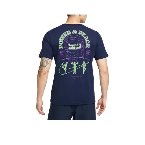 Nike Черный Синий Мужской T-Рубашка