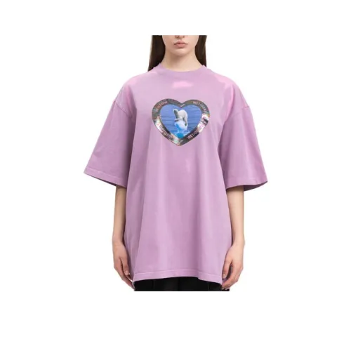 WE11DONE Розовая унисекс футболка