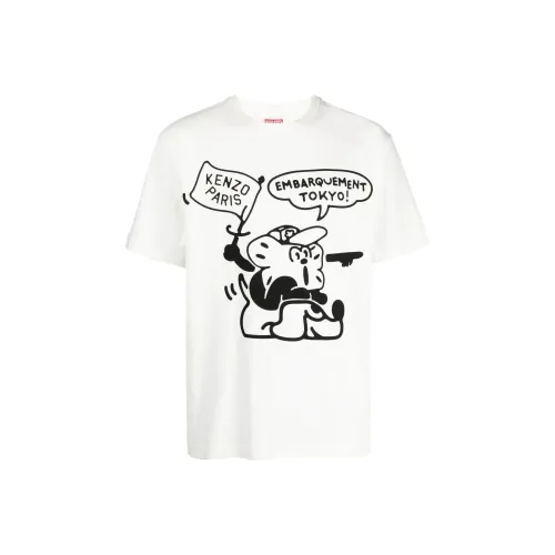 KENZO BOKE FLOWER Collection Белая Мужская T-Рубашка