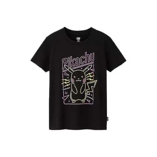 UNIQLO x POKEMON UNIQLO Pokémon Pokémon Collaboration Collection Стандартная футболка Женская Черная