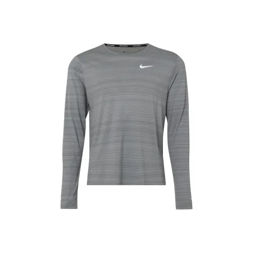 nike Бег Т-Рубашка Мужская Дымчатый Серый