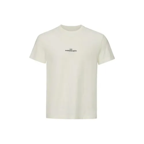 Maison Margiela Экрю Унисекс Т-рубашки