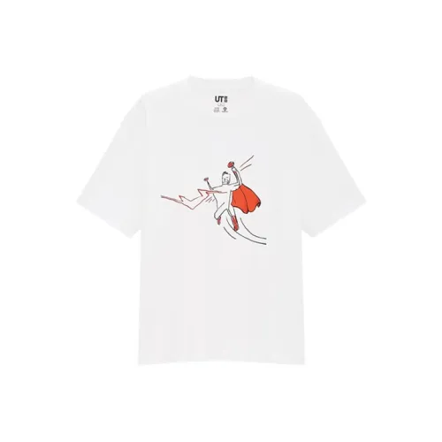 UNIQLO x WARNER Bros Прямой крой T-рубашка Унисекс Белый