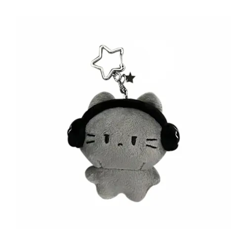 Наушники A Little Tide To Play Злой Little Серый Кошка Куклы Плюшевый Брелок 8 см Высокий
