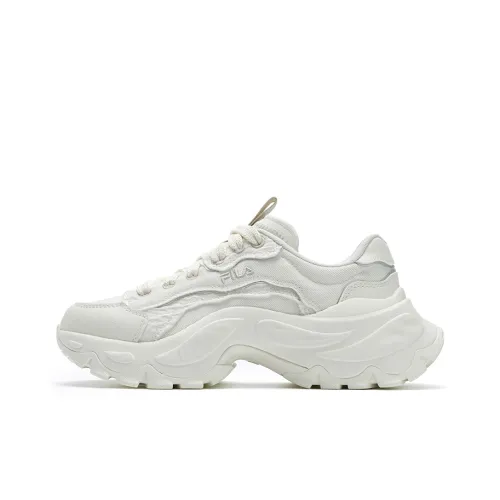 FILA SOFIA 4 Рыбка Кость Обувь Покрытие Увеличение Низкий Топ Кеды Женские Белый Серебряный