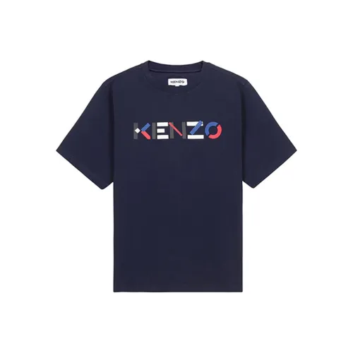 KENZO Letter Logo Темно-синий Синий Мужская T-рубашка