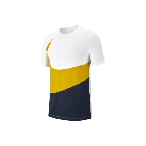 Nike T-Shirt Мужской Белый Желтый Синий Многоцветный