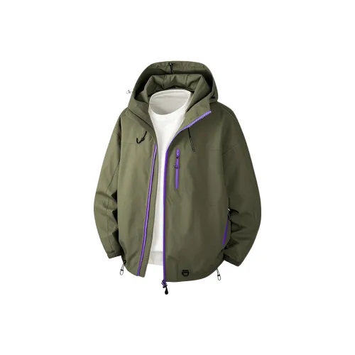 CUAVIO Пальто Куртка Унисекс Оливково-зеленый