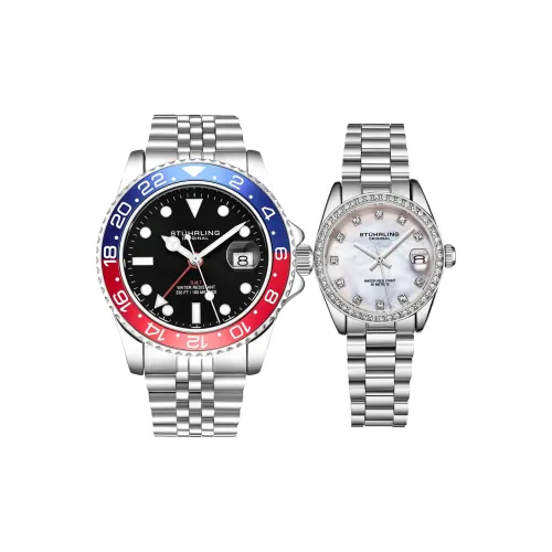 STUHRLING Diver Collection Кварцевые часы механизм ремешок из нержавеющей стали 42 мм черный циферблат унисекс