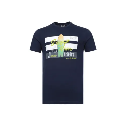 EMPORIO ARMANI EA7 Морской Синий Мужская T-Рубашка