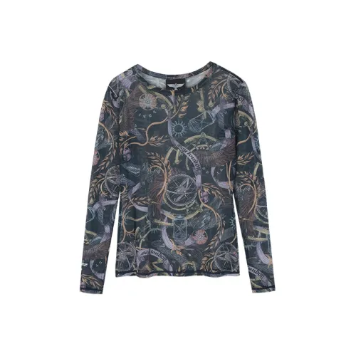 Boy London Прямой крой Длинный рукав Т-рубашка Унисекс Темно-синий