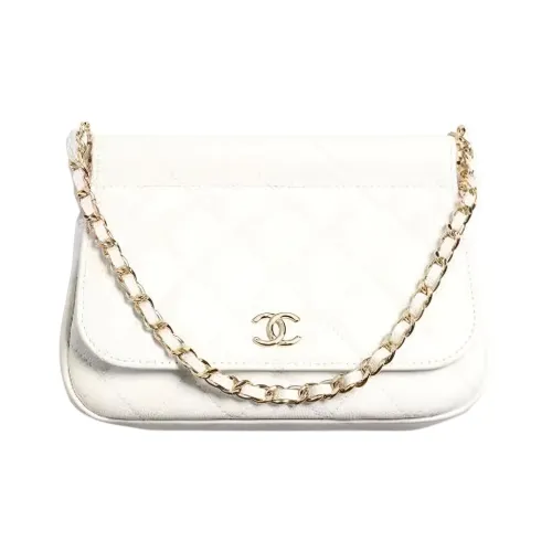CHANEL 22K Осенний и Зимний Телячья кожа Сумка Клатч Сумка через плечо Женская Белая