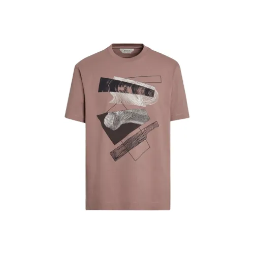 Zegna SS21 T Рубашка Мужская Светло-фиолетовая