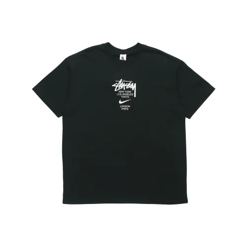 Nike x Stussy Рукав с спущенным плечом T-рубашка Мужская Черная