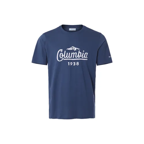 Коллаборация Columbia Синий Мужской T-Рубашки