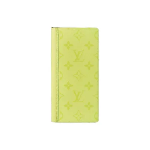 LOUIS VUITTON Brazza Холст с кожей Кошелек Мужской Лимон