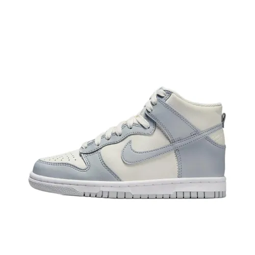 Nike Dunk High Slip Resistant Abrasion Resistant Low Top Детские Скейтбординги Белый Серый Подростки