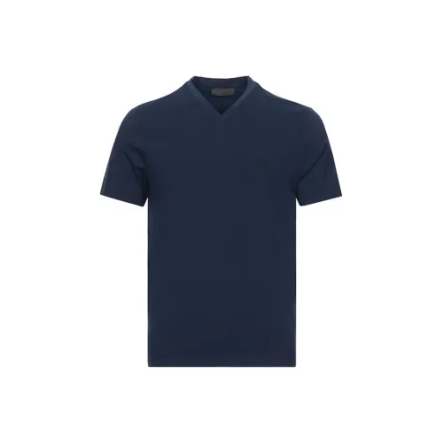 PRADA T Рубашка Мужская Морской Синий