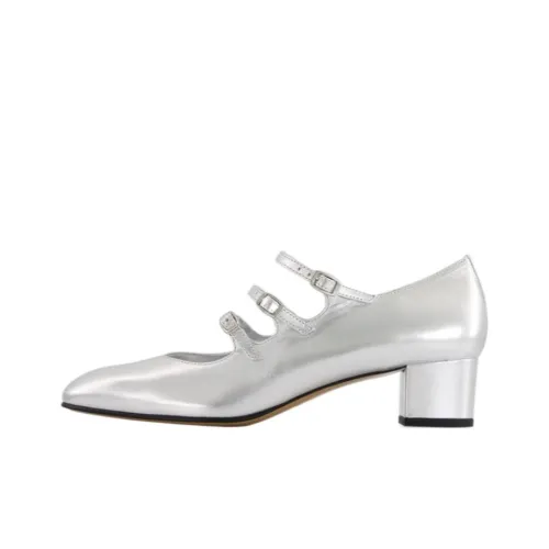 Carel Грубый каблук Туфли Мэри Джейн Женские Серебряные