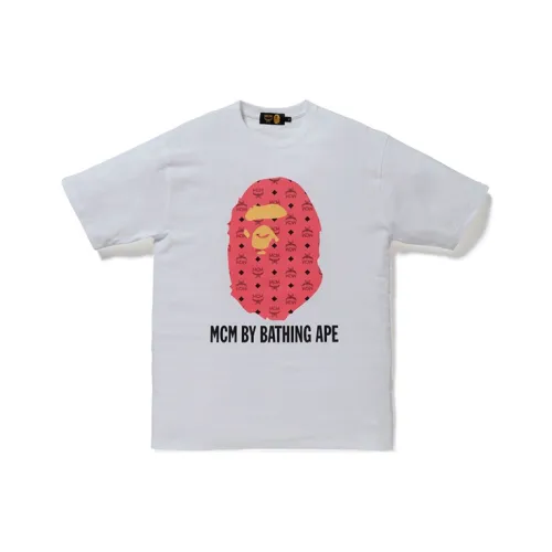 A BATHING APE x MCM T Рубашка Мужская Белая