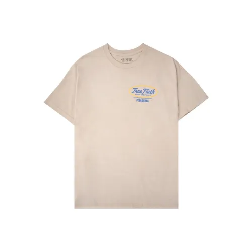 PLEASURES совместная брендированная экрю мужская футболка T-Shirt