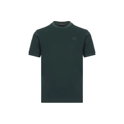 PRADA Мужские T-рубашки коричневого и зеленого цвета