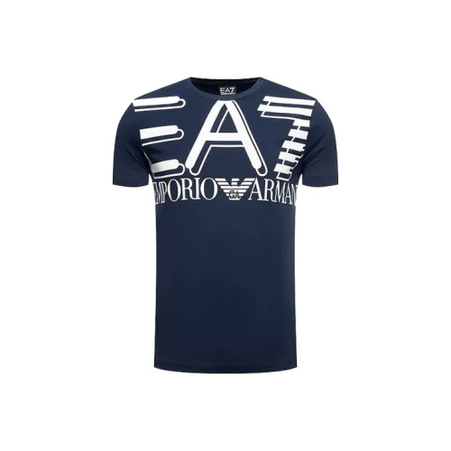 EMPORIO ARMANI EA7 SS22 T Рубашка Мужская Морской Синий