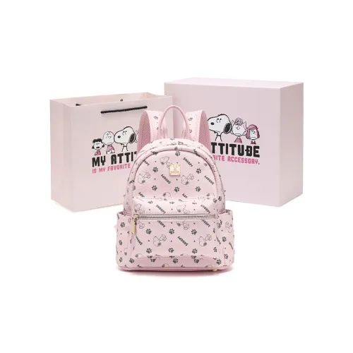 SNOOPY PU (полиуретан) Рюкзак Стандартный Женский Розовый